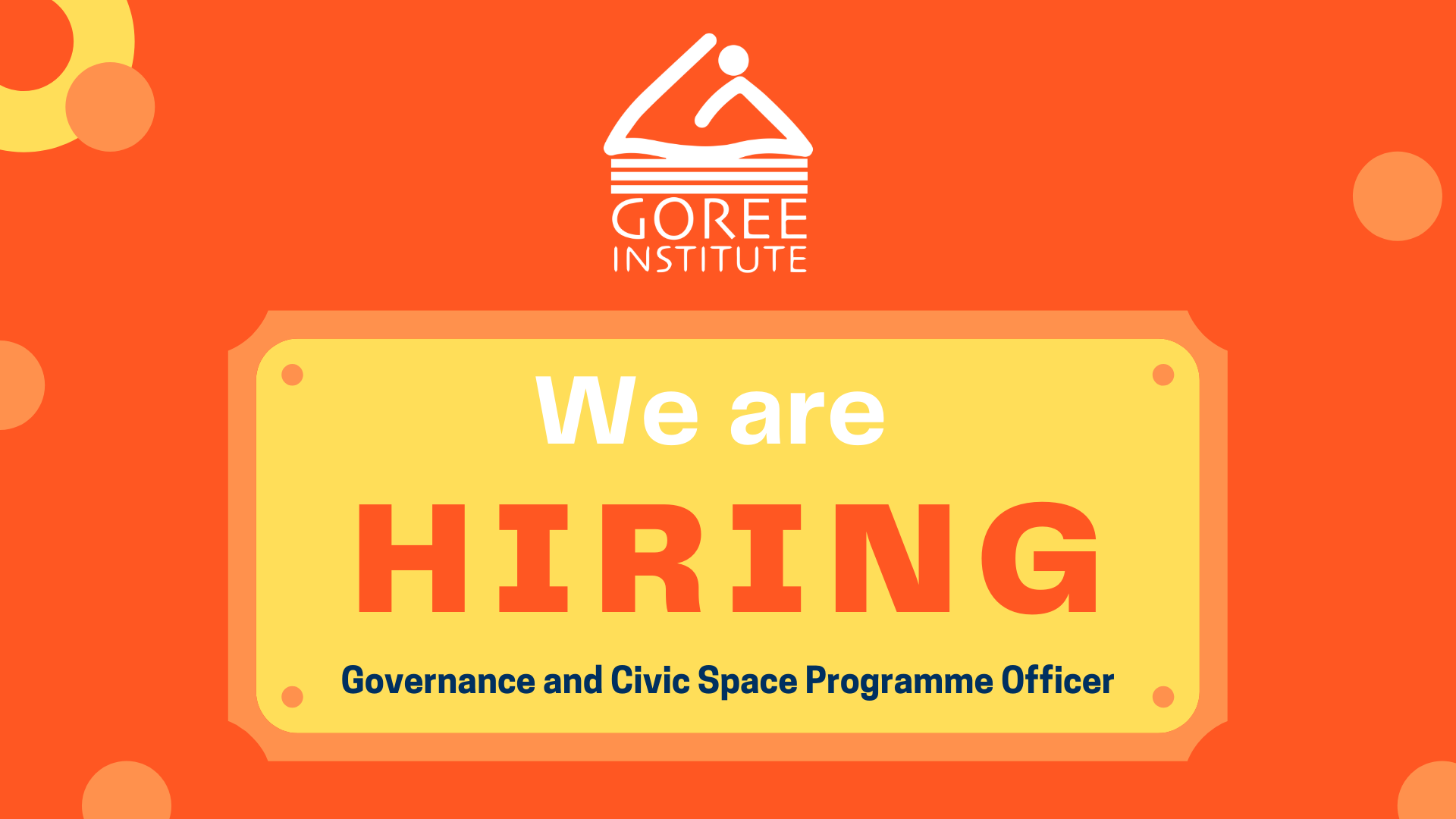 Gorée Institute - We are hiring